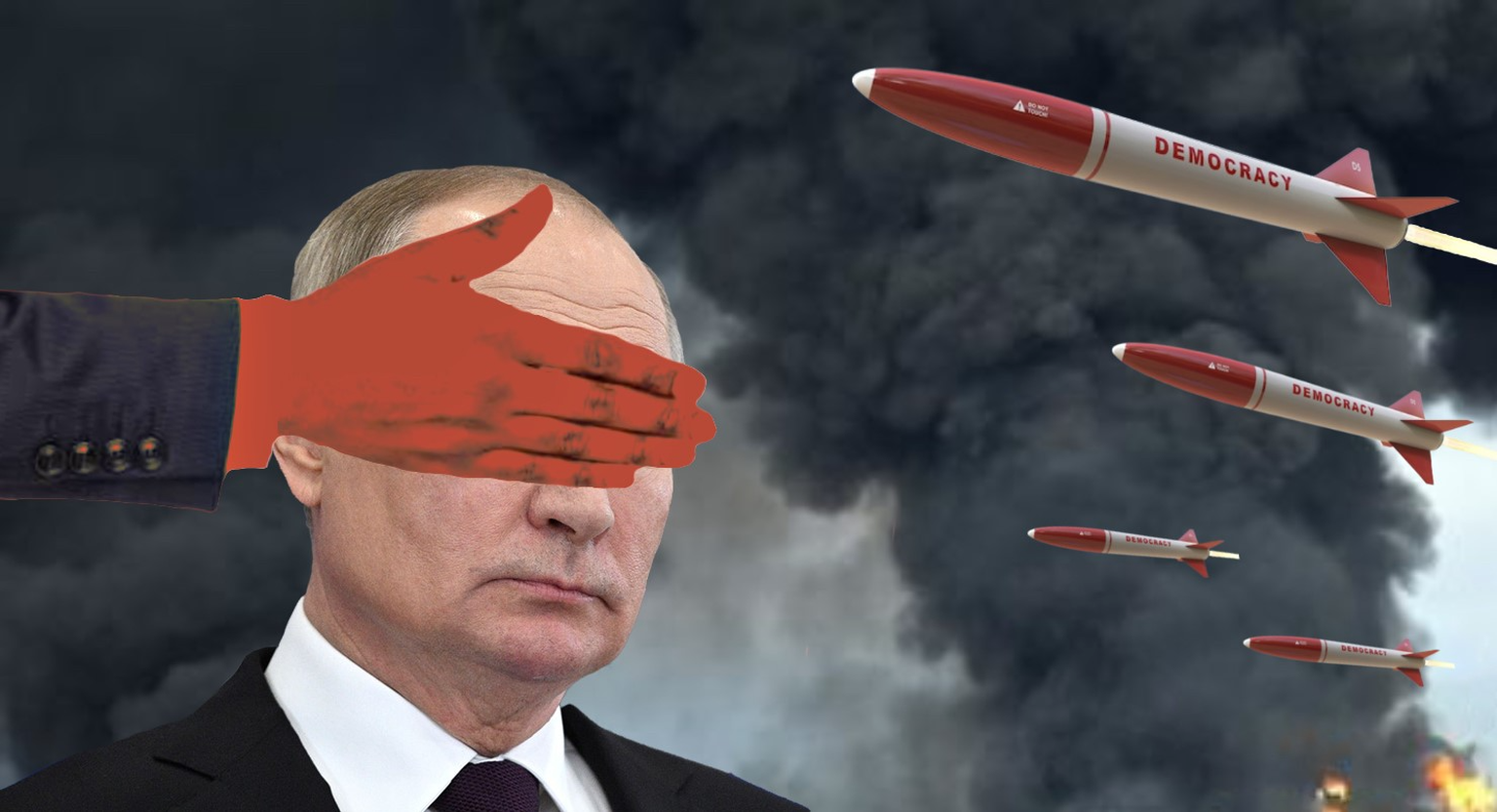 Владимир Путин и ракеты. Коллаж.