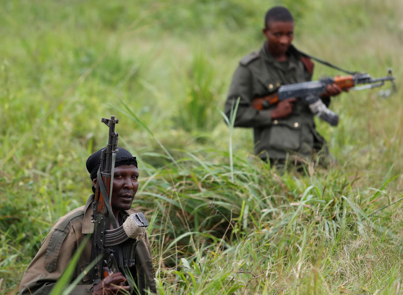 Kongo DV sõdurid mässulistevastasel operatsioonil.