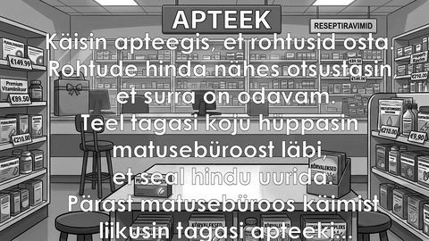 Käisin apteegis, et rohtusid osta
