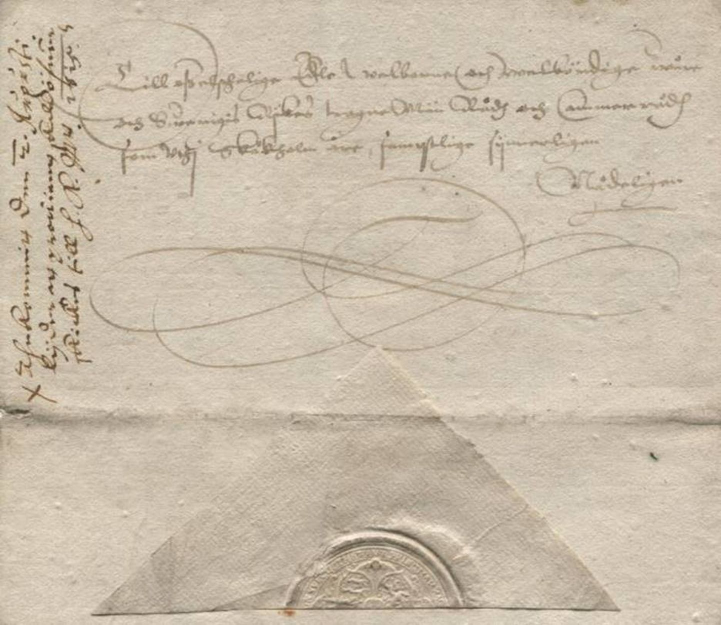 1615. aastast pärinev Gustav II Adolfi kiri Narvast Stockholmi.