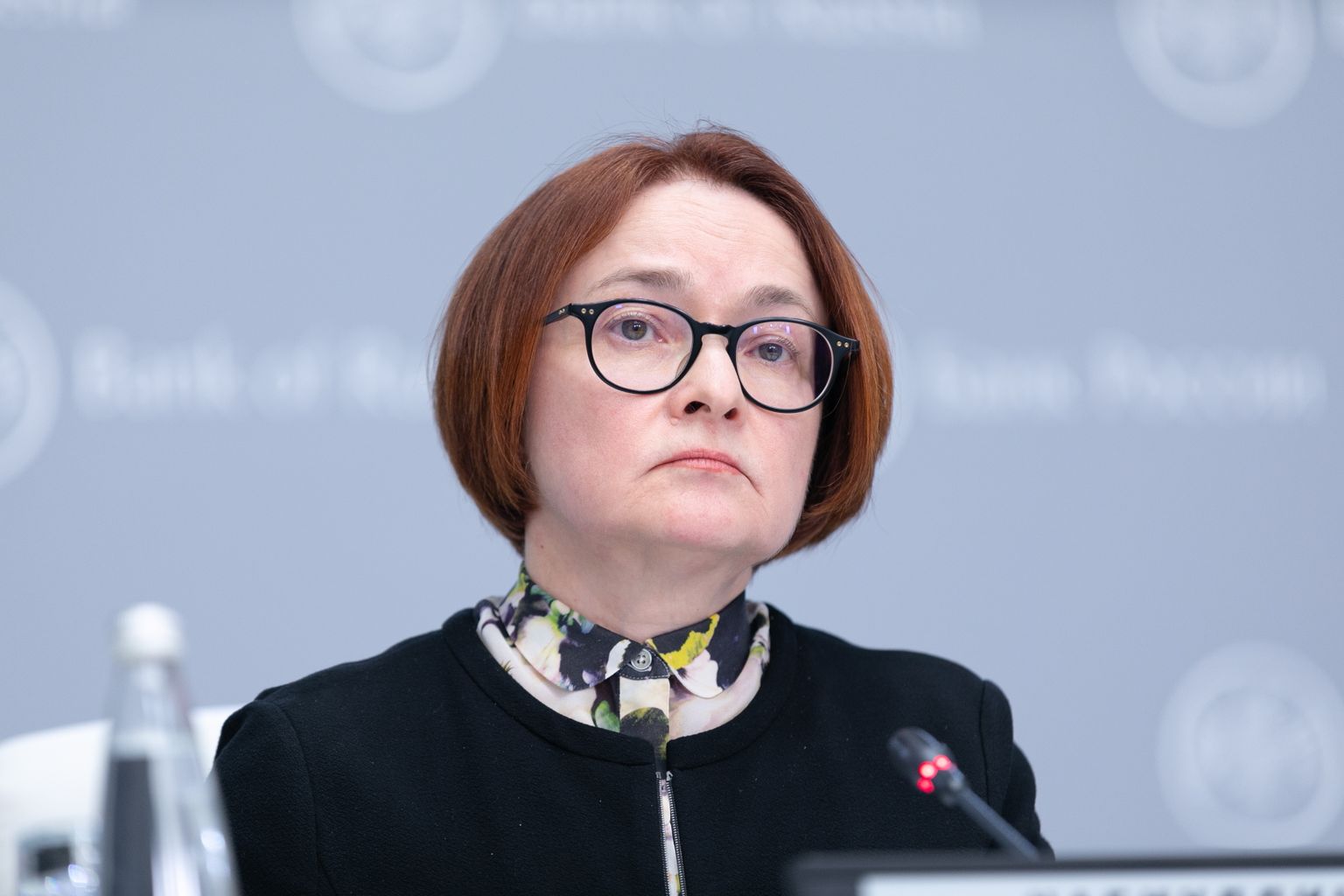 Krievijas Centrālās bankas vadītāja Elvīra Nabiuļina.