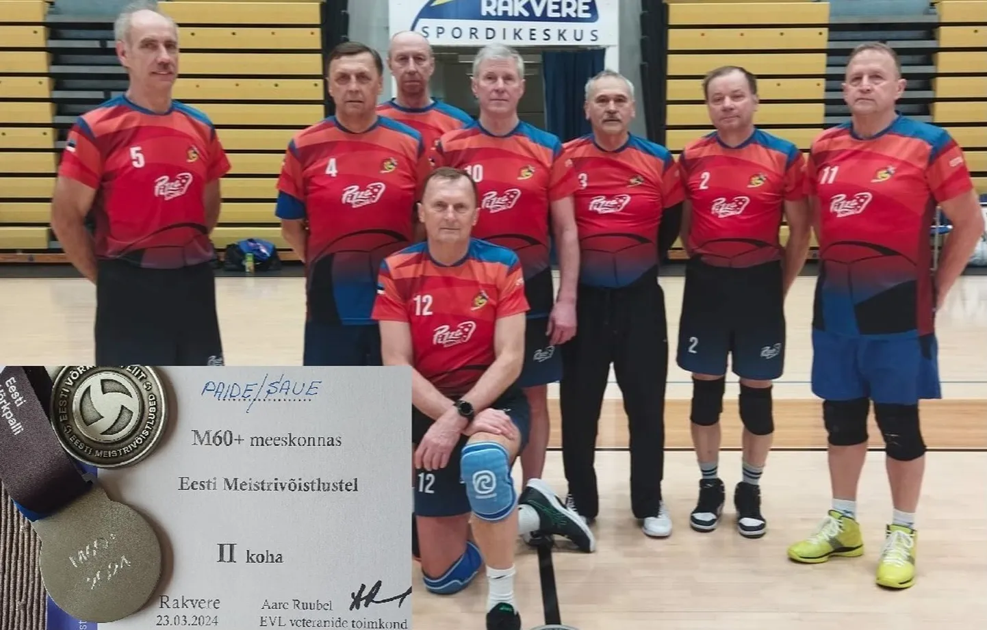 Paide/Saue ühisvõistkonnas mängisid (vasakult) Uno Lukas Paidest, Aivar Tamm, Aivar Soop ja Jaanus Põldver Sauelt, Raivo Pink Türilt, Tiit Uusmaa Sargverest, Ain Kanne Türilt ning (põlvel) Taivo Kivimäe Paidest.