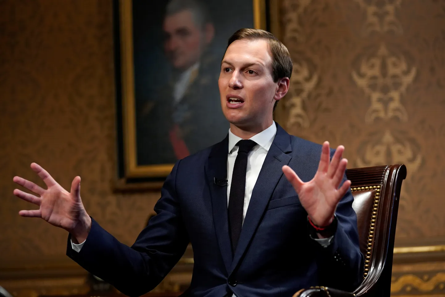 USA presidendi Donald Trumpi väimehest vanemnõunik ja administratsiooni Lähis-Ida rahukava arhitektiks peetav Jared Kushner 20. juunil uudisteagentuurile Reuters usutlust andmas.