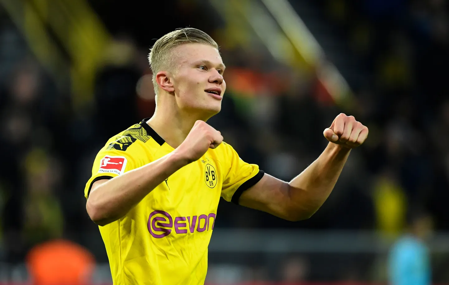 Dortmundi Borussia ründetäht Erling Braut Haaland.