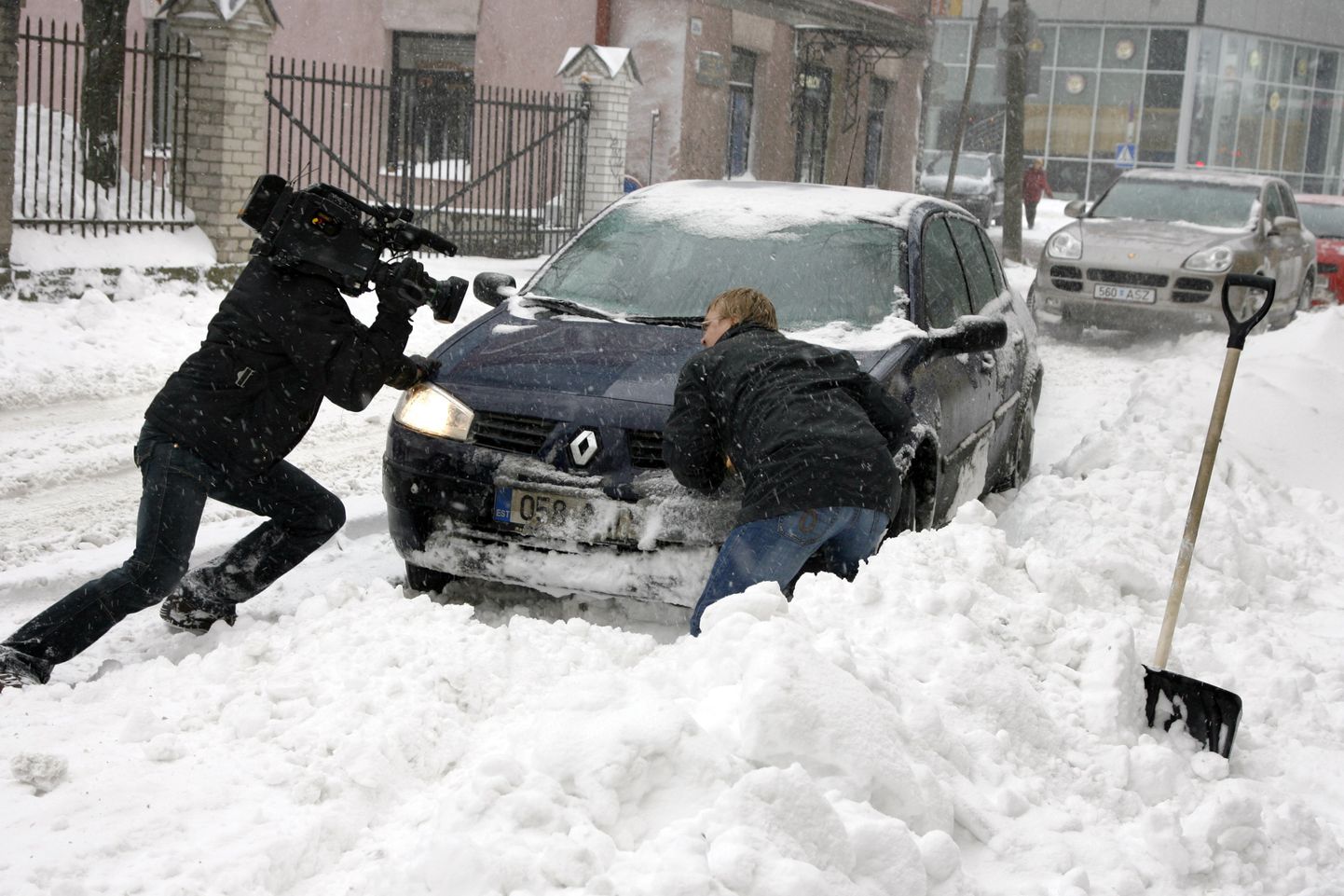 Lumetuisk 26. märtsil 2008, Maakri tänav Tallinnas.