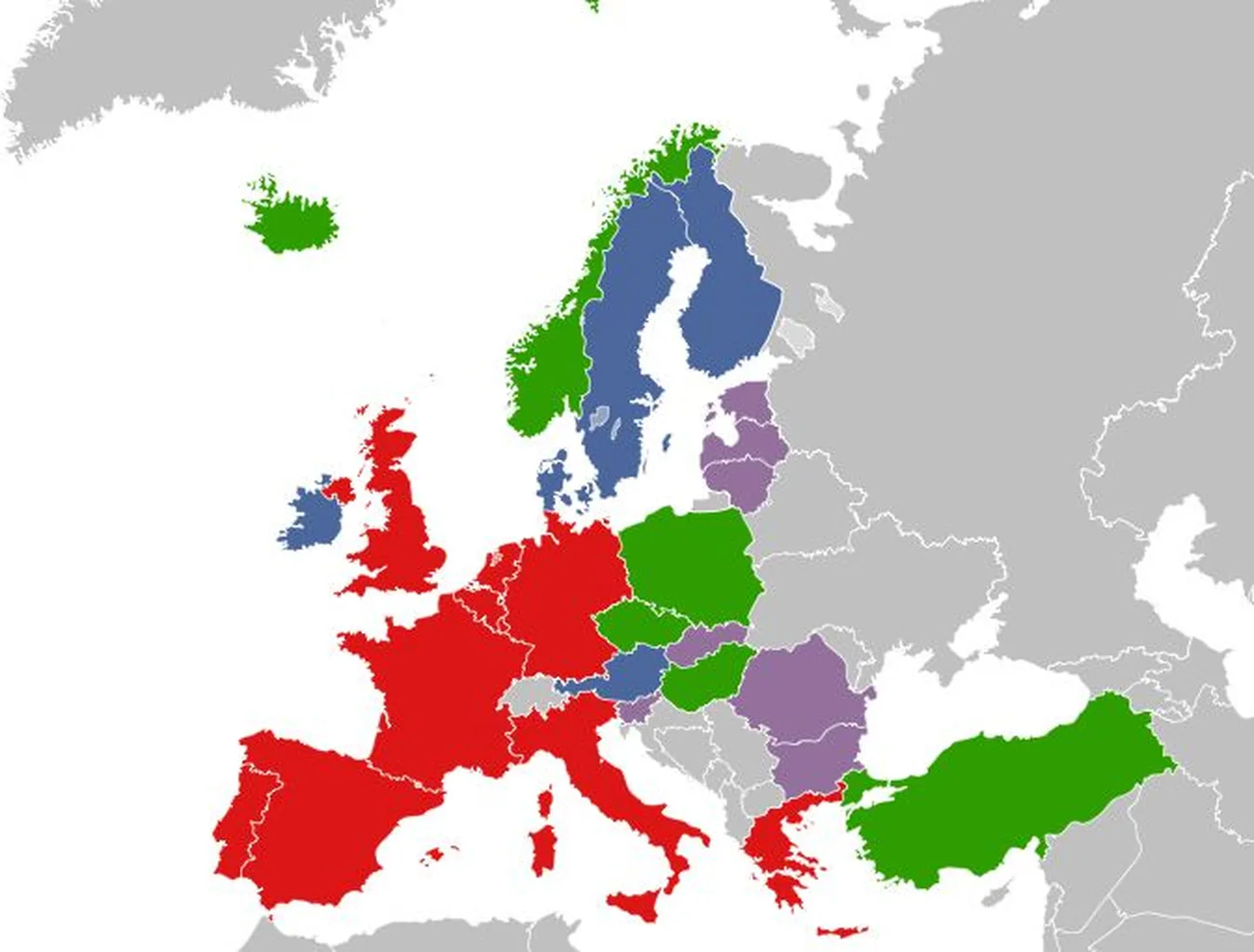 Lääne-Euroopa Liit. Liikmed, assotsieerunud liikmed ja vaatlejad.