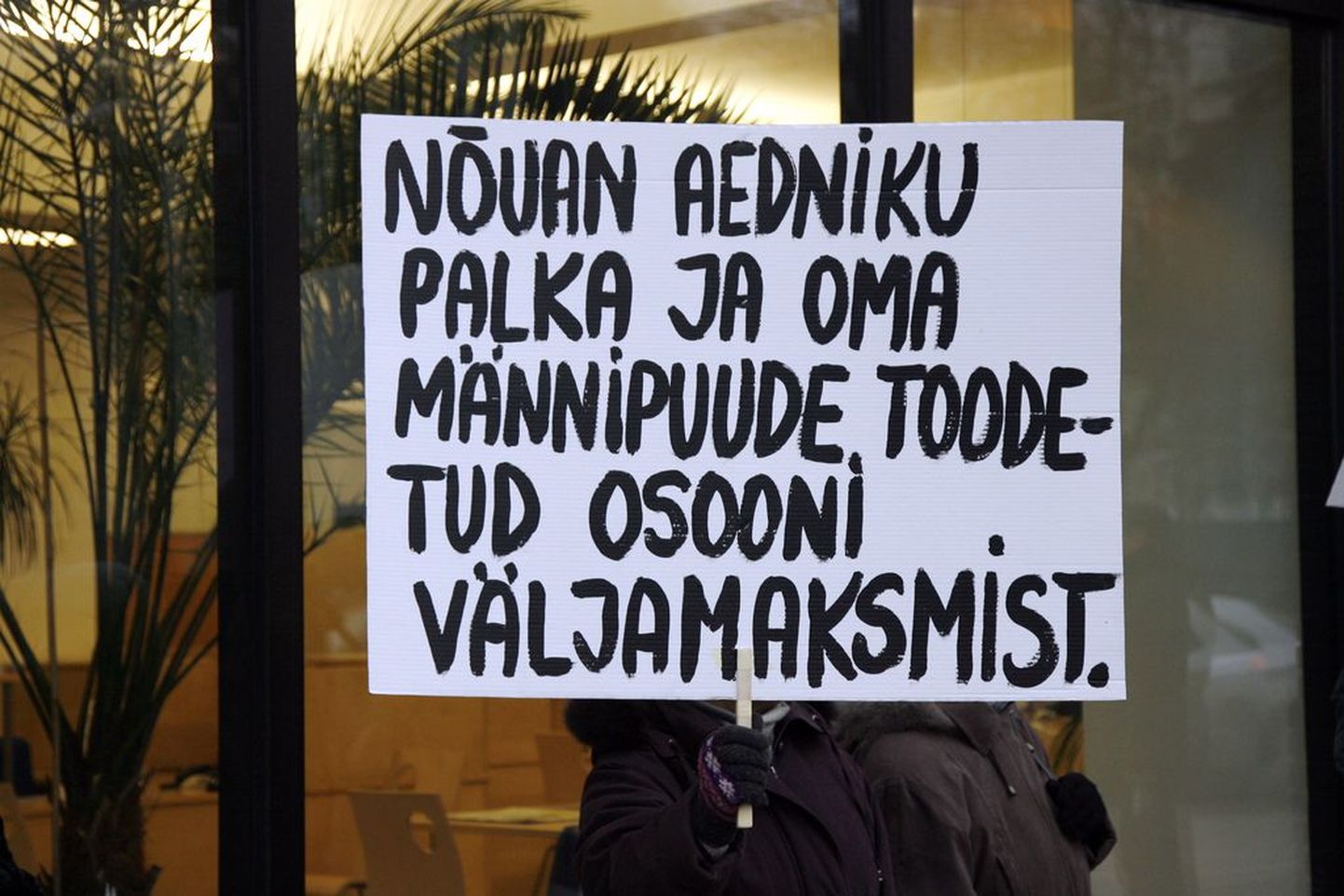 Maamaksutõusu vastane pikett Tallinna linnavalitsuse ees.