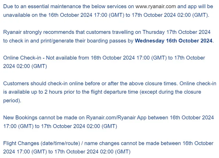 Ryanair предупреждает: вы не сможете сделать бронирование, изменить его и зарегистрироваться на рейс.