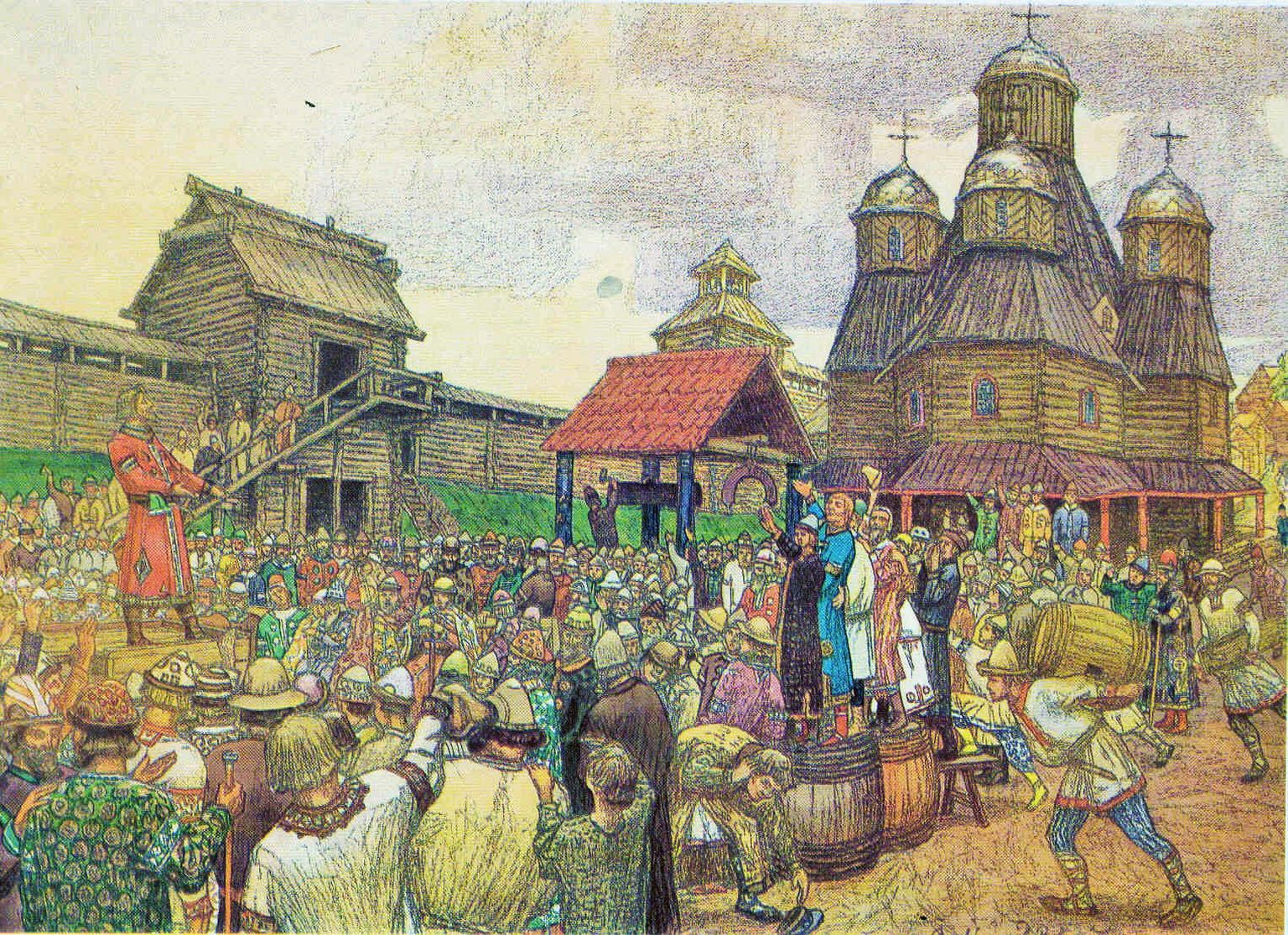 Pihkva veetše. A.M. Vasnetsov. 1909