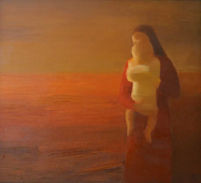 Edvards Grūbe “Vakars”, 1968, audekls, eļļa, 110x115 cm, LMS muzejs