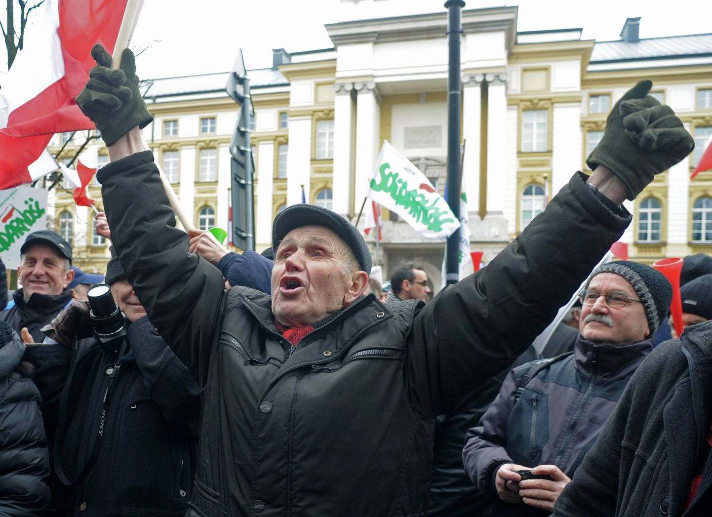 Poola põllumehed protestimas.