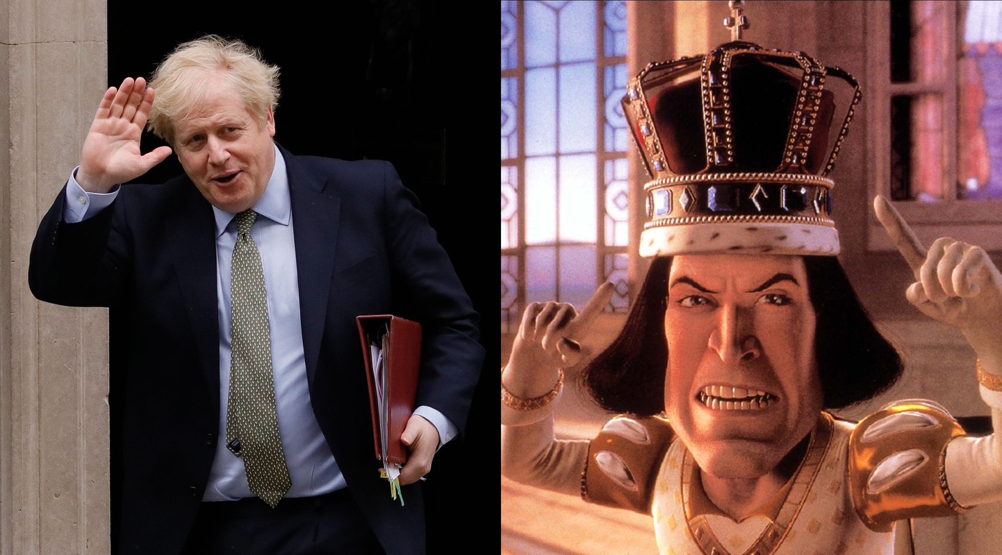 Boris Johnson ja Lord Farquaad