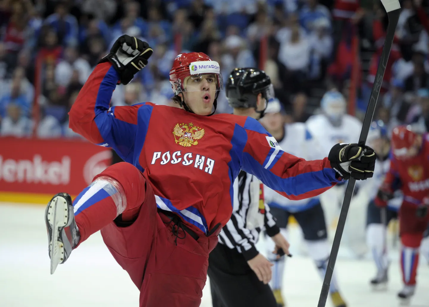 Jevgeni Malkin tänast kolmandat väravat tähistamas.