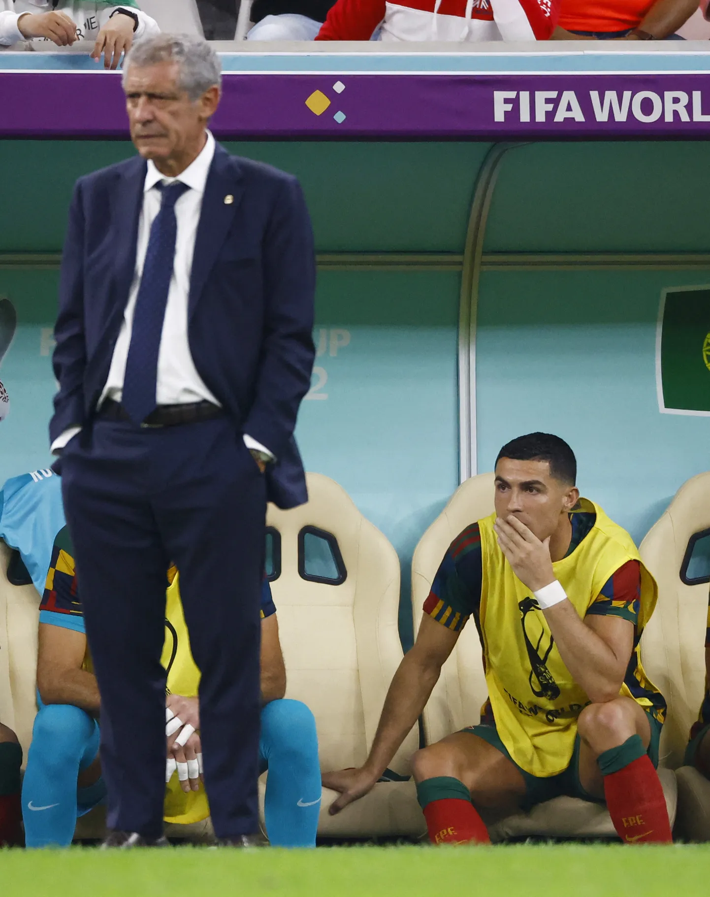 Portugali peatreener Fernando Santos (vasakul) ja Cristiano Ronaldo.