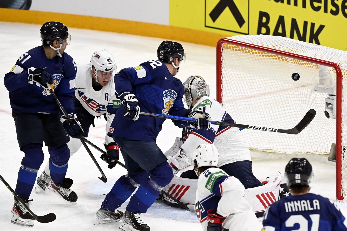 Матч Финляндия-США, ЧМ по хоккею 2022.