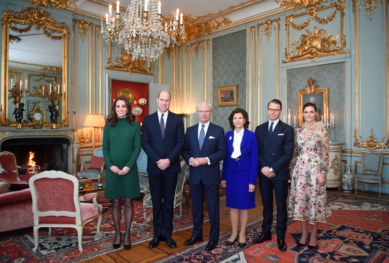 Prints William ja hertsoginna Catherine on visiidil Rootsis. Pildil on ka Rootsi kuningas Carl XVI Gustaf, kuninganna Silvia, prints Daniel ja kroonprintsess Victoria