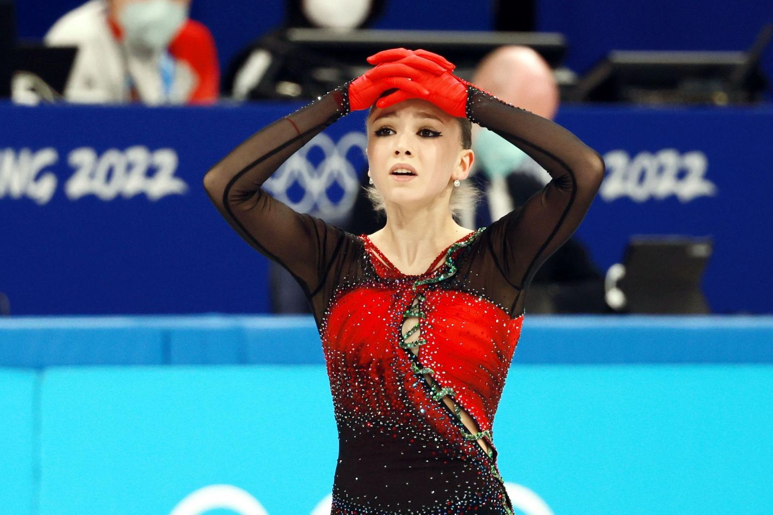 Kamila Valijeva võistkonnavõistlusel.