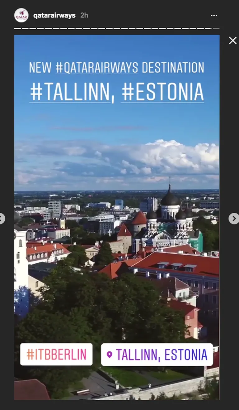 Qatar Airwaysi teade Tallinna lendude alustamisest vupsas Twitterisse aastal 2018 ja mõjub nüüd magusvalusa lubadusena.