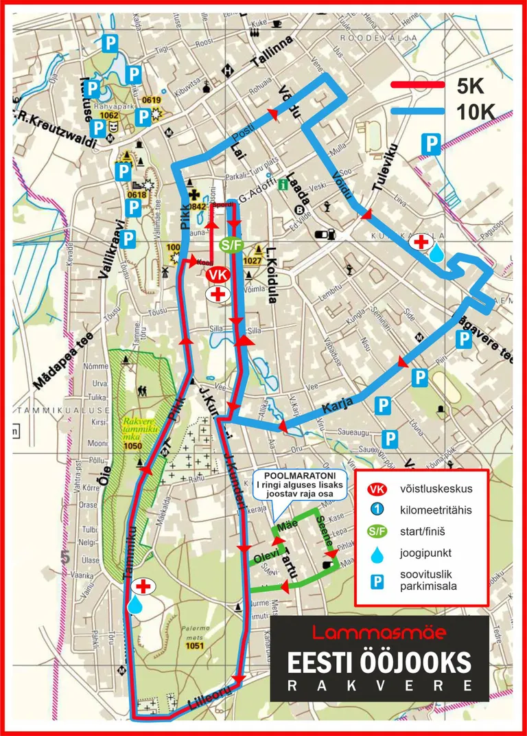 Ööjooksu rada kulgeb taas mööda Rakvere tänavaid.