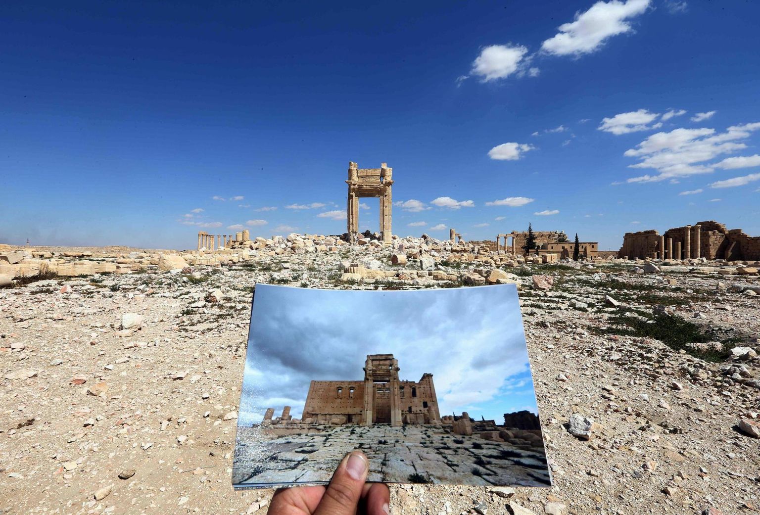 Äärmusrühmituse Islamiriik hävitatud Beli templi varemed iidses Palmyra linnas Süürias.