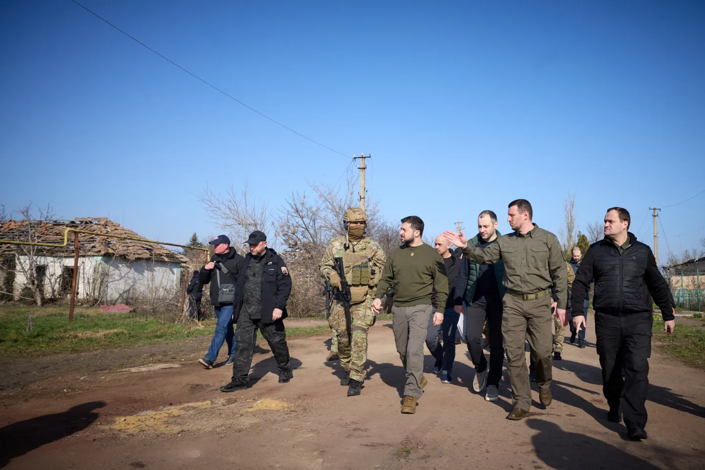 Ukraina president Volodõmõr Zelenskõi Hersoni oblastis.