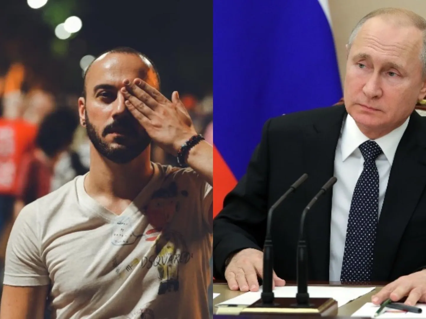 Телеведущий Георгий Габуния и Владимир Путин.