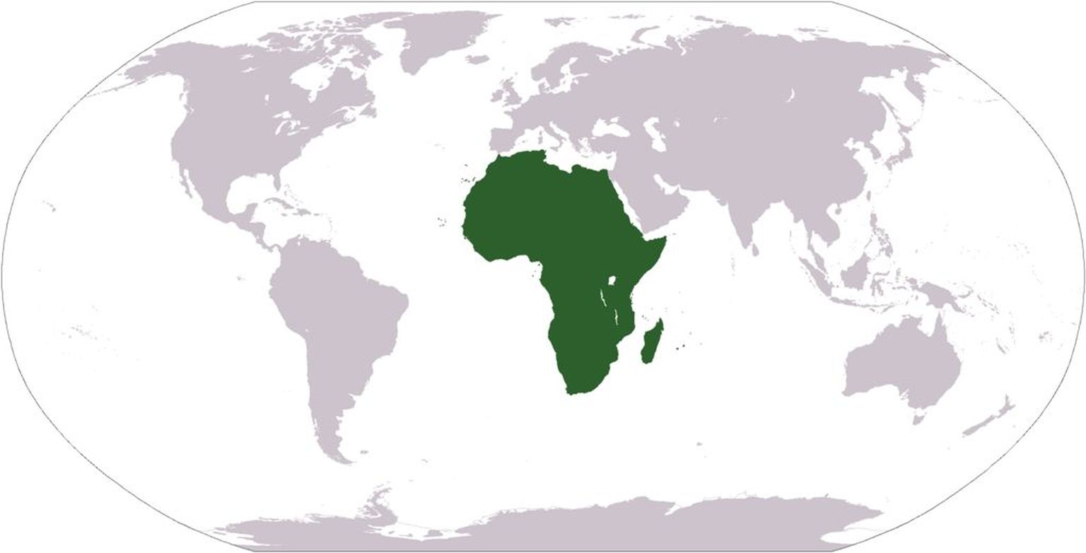 Aafrika kaardil.