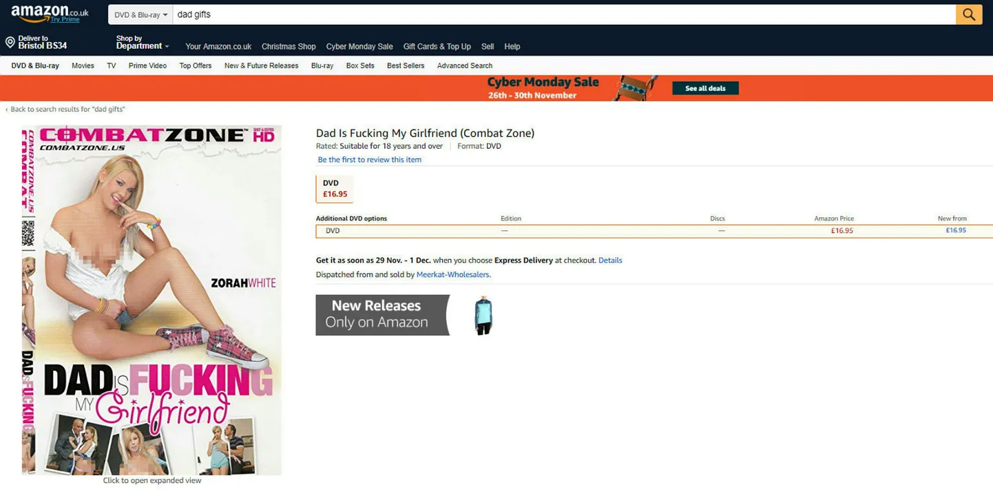 Amazon müüb «kingitused isale» kategooria all pornofilme.