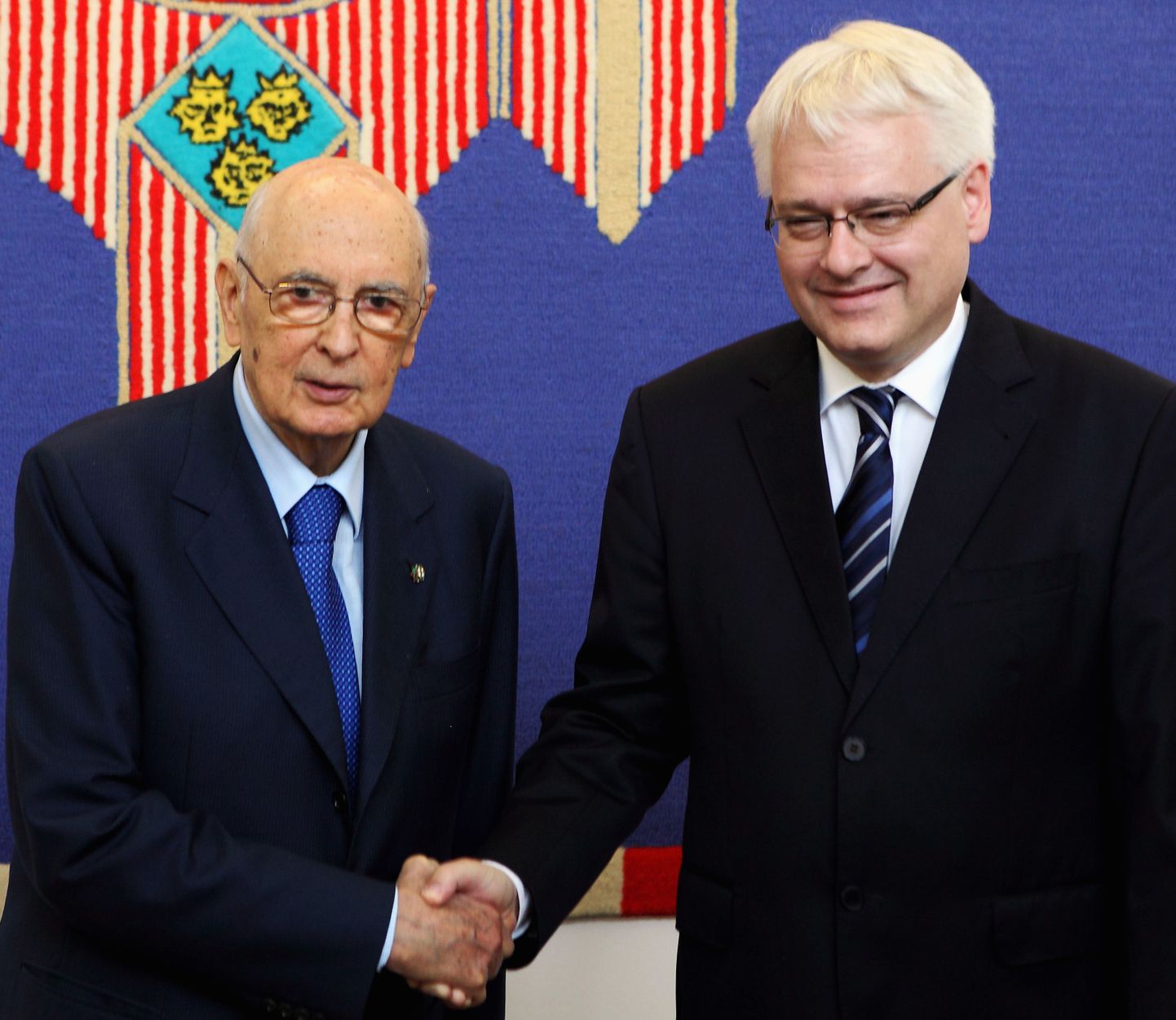 Itaalia president Giorgio Napolitano (vasakul) ja tema Horvaatia ametivend Ivo Josipovic
