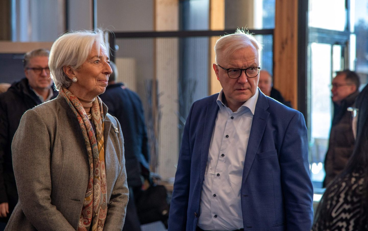 Euroopa Keskpanga president Christine Lagarde (vasakul) veebruaris Lapimaad külastamas.