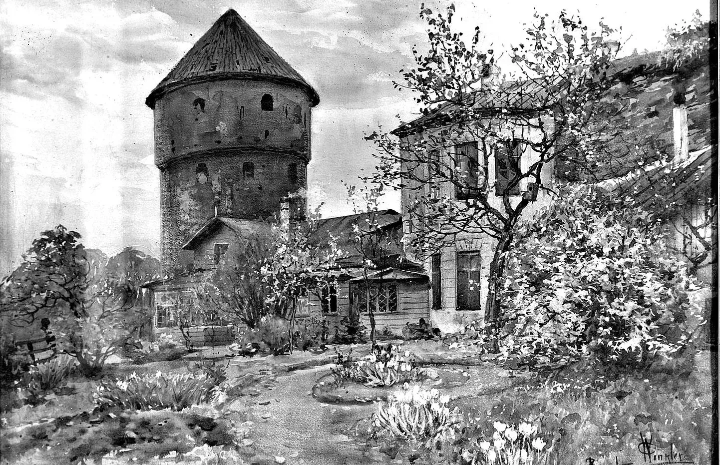 Neitsitorn kui kodu – Carl von Winkleri akvarell (1909)