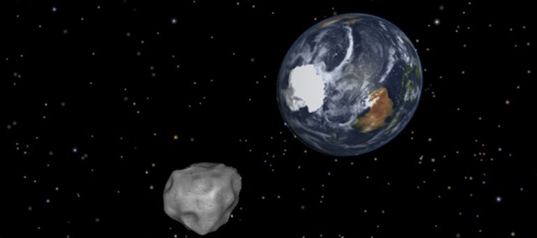 NASA arvutijoonistus Maa suunas liikuvast asteroidist