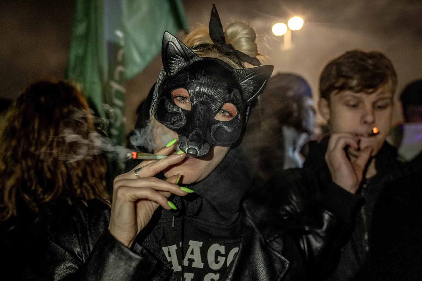 Kanepiseadust toetav üritus Brandenburgi värava juures Berliinis täna südaöösel.