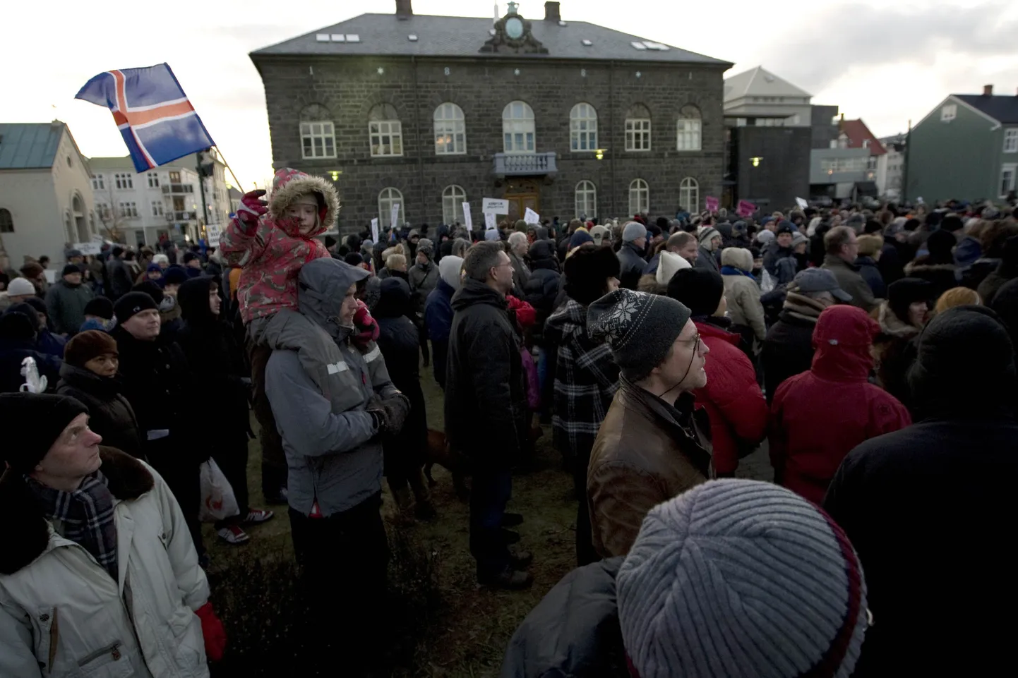 Meeleavaldus Reykjavikis novembris 2008.