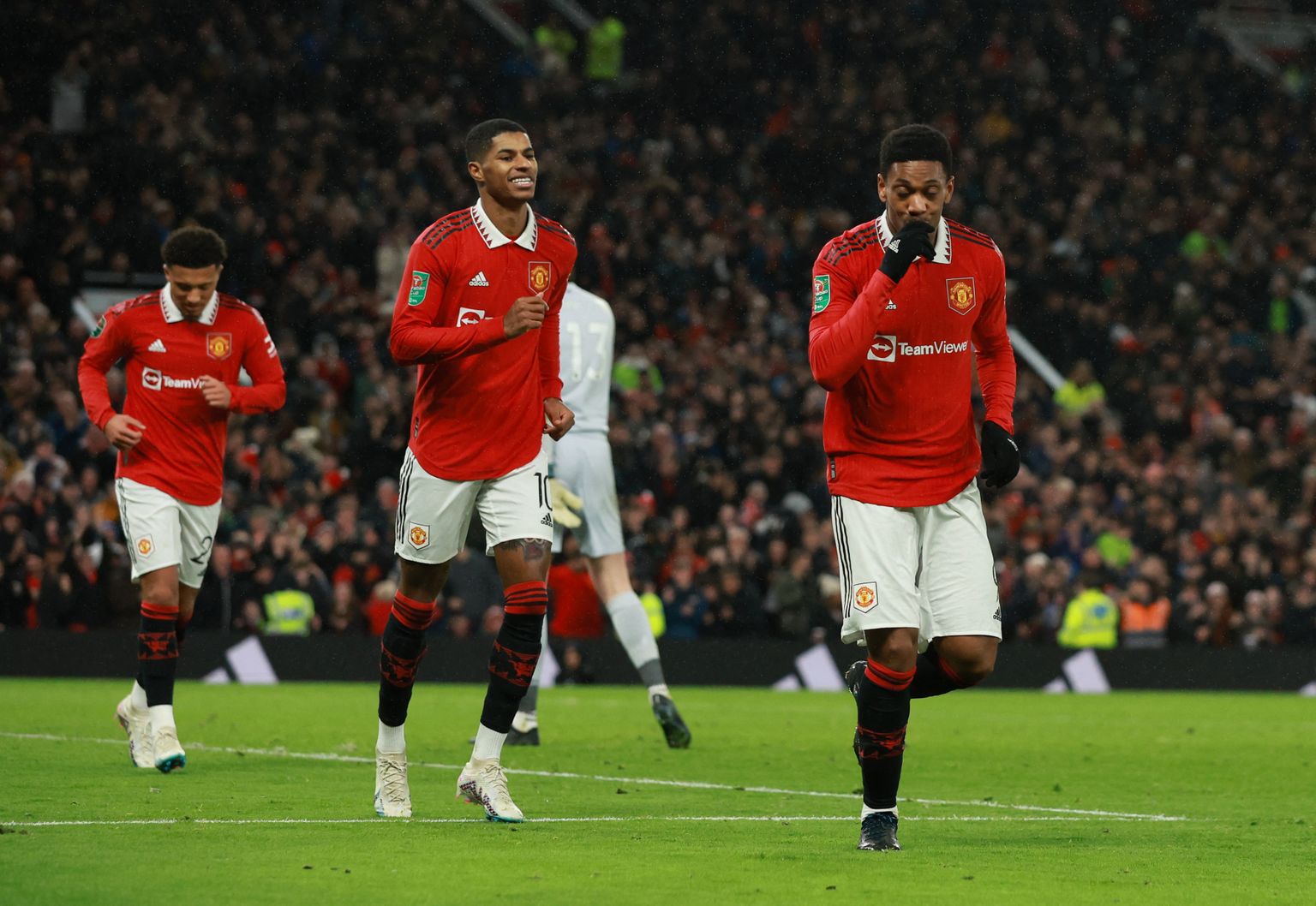 Mančestras "United" futbolisti Markuss Rešfords un Antonī Marsiāls