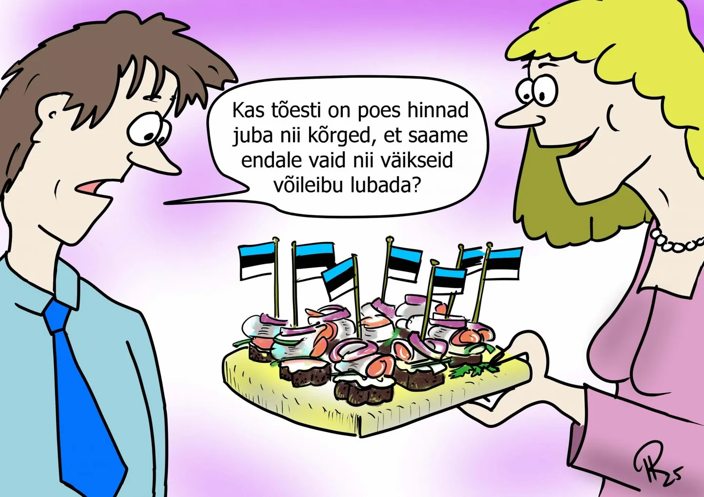 Nädala karikatuur "Vabariigi aastapäev ja kiluleivad".