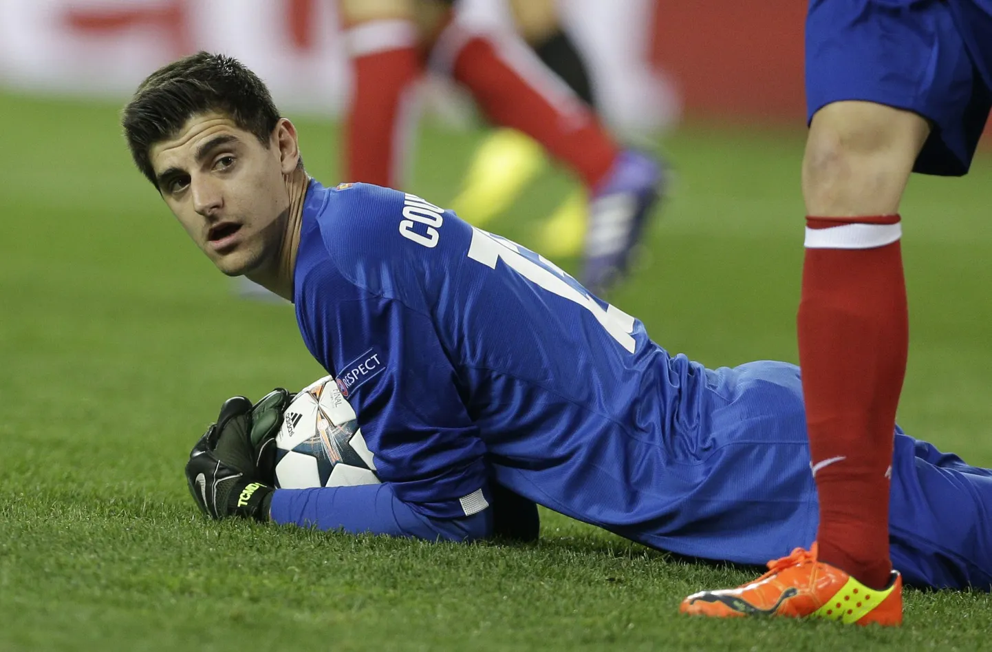 Thibaut Courtois esindamas veel Atletico Madridi värve.