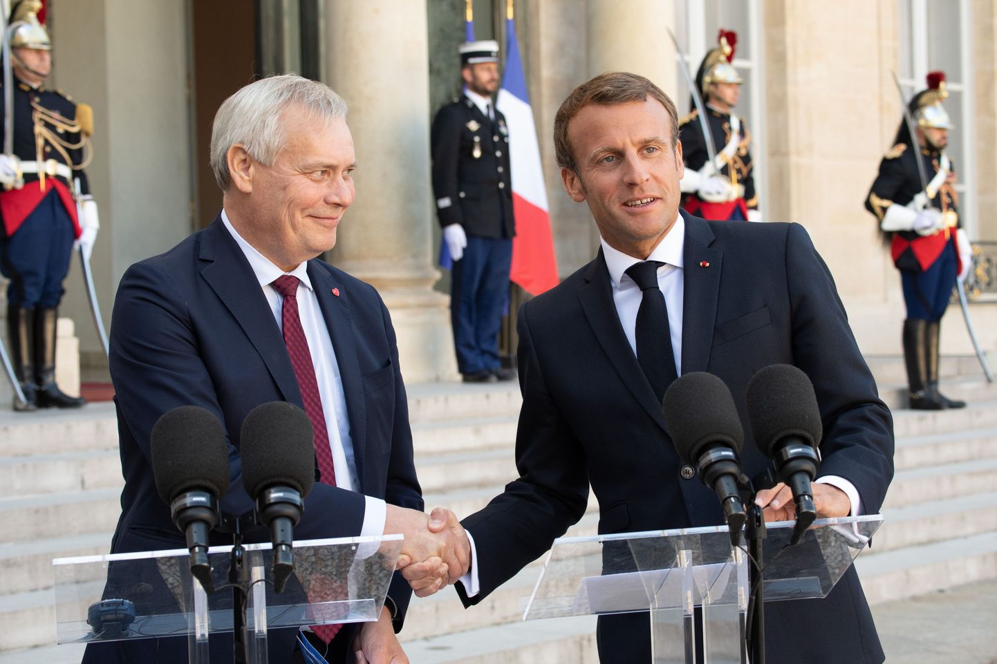 Soome peaminister Antti Rinne ja Prantsuse president Emmanuel Macron.