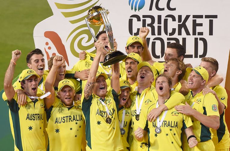 Austrālijas un Jaunzēlandes kriketa izlašu duelī pasaules kausa finālā pārāki bija austrālieši 