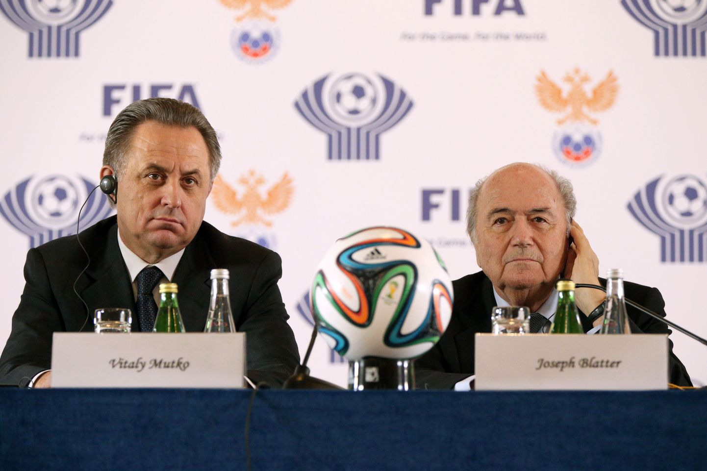 Pressikonverents seoses 2018. aasta MMiga, kus osalesid Venemaa spordiminister Vitali Mutko ja FIFA president Sepp Blatter.