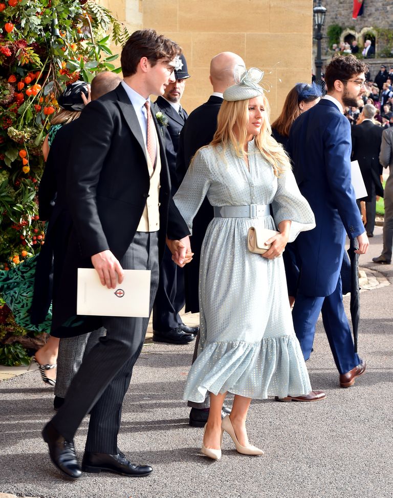Caspar Jopling ja Ellie Goulding 12. oktoobril 2018 printsess Eugenie ja Jack Brooksbanki pulmas