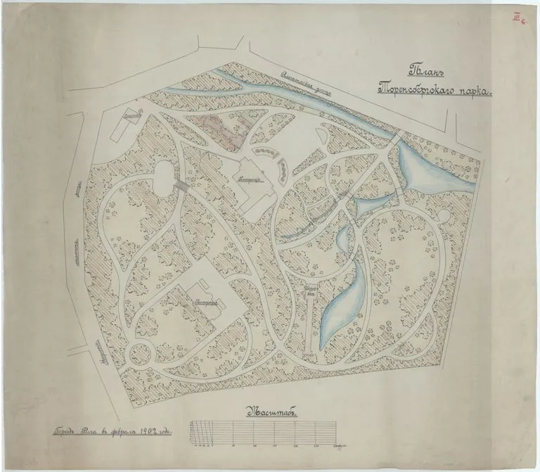 Torņakalna parka (tagad Arkādijas parks) plāns. 1902. gads. Autors: Georgs Kūfalts.