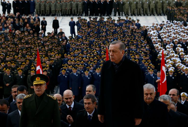 Türgi president Tayyip Erdoğan Atatürki mälestustseremoonial. FOTO: Reuters/Scanpix
