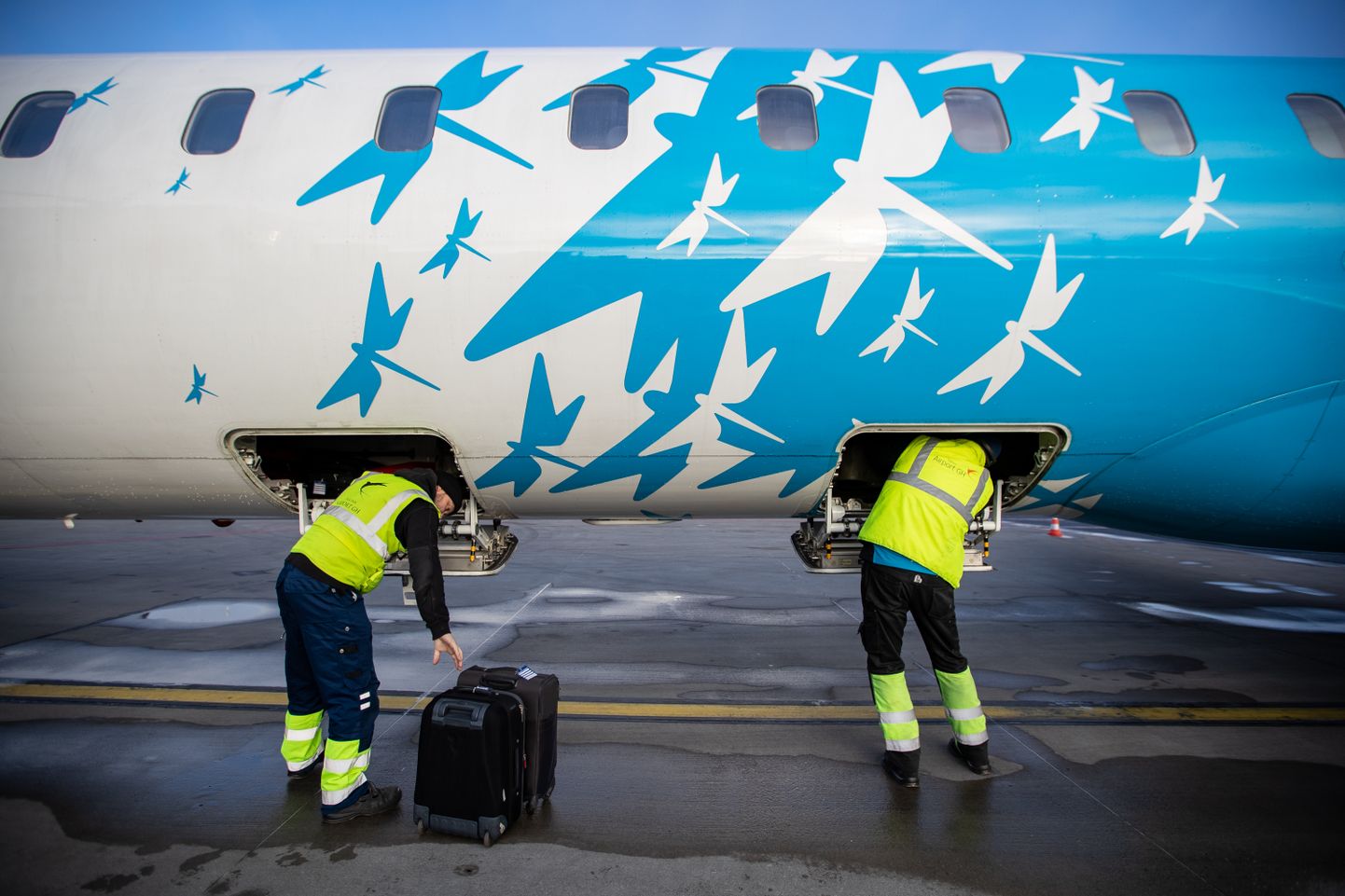 Nordica värvides Regional Jetile kuuluva lennuki ettevalmistused Tallinna lennujaamas. Pilt on illustratiivne.