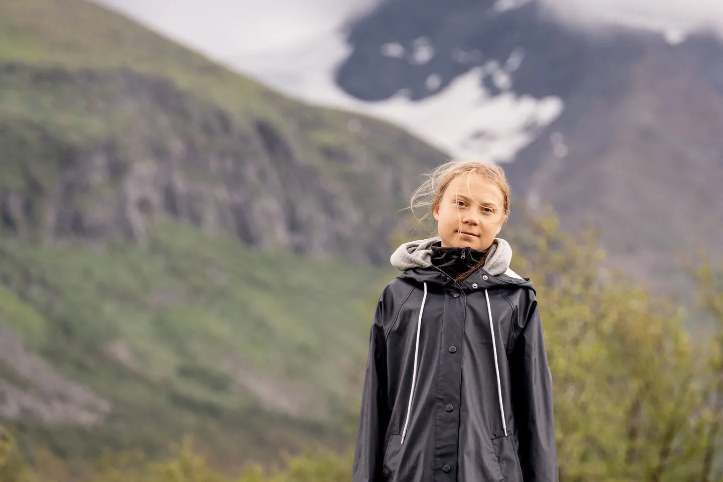 Климатическая активистка Грета Тунберг 13 июля 2021 года на холме Акка в Лапландии.