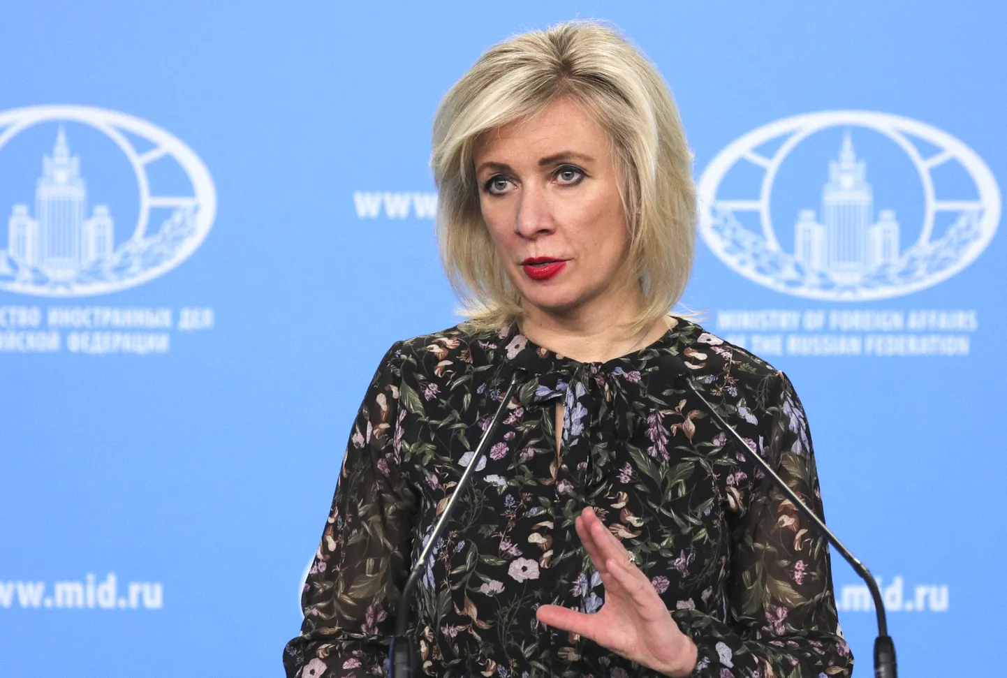 Krievijas Ārlietu ministrijas preses sekretāre Marija Zaharova.