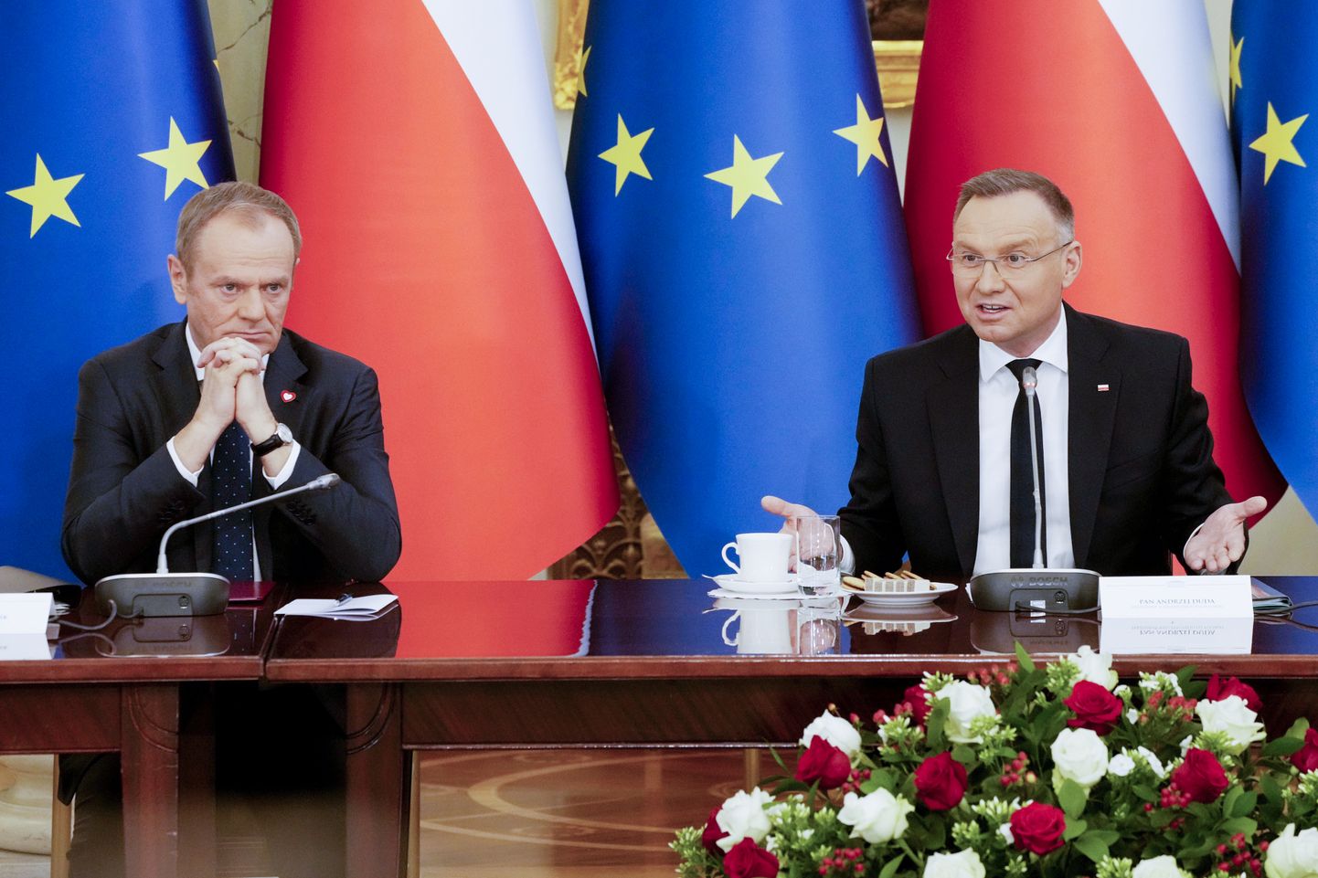 Poola peaminister Donald Tusk ja president Andrzej Duda.