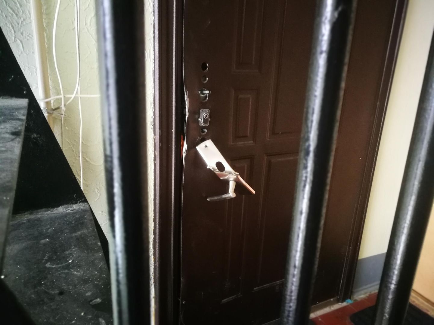 Чтобы поймать подозреваемого, полиции пришлось взломать дверь.