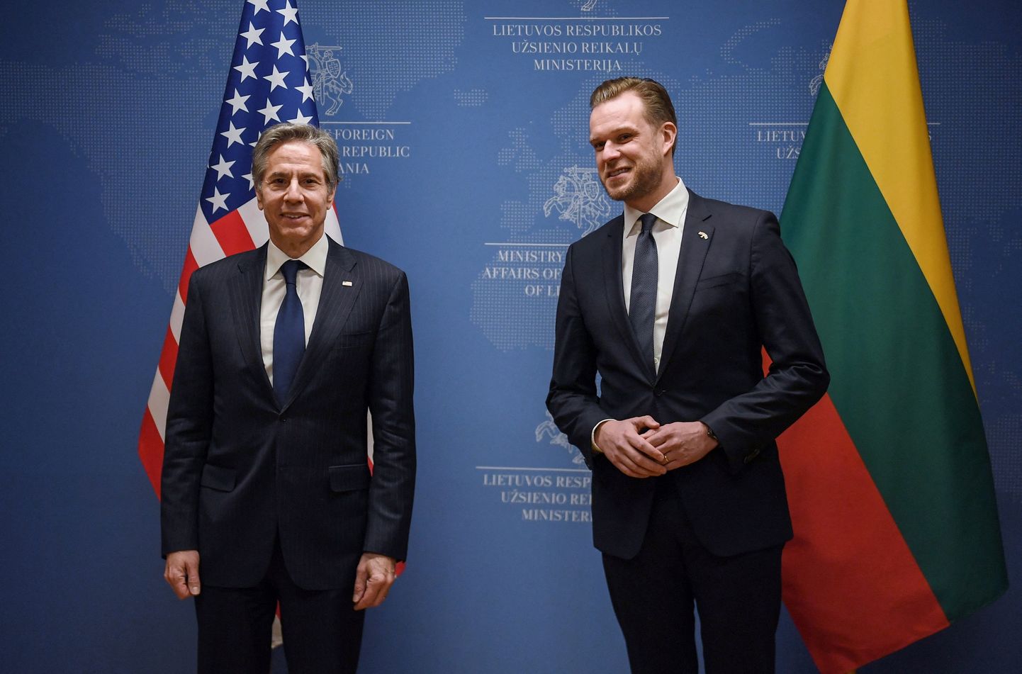 USA välisminister Antony Blinken ja tema Leedu kolleeg Gabrielius Landsbergis, Vilnius, 7. märts.