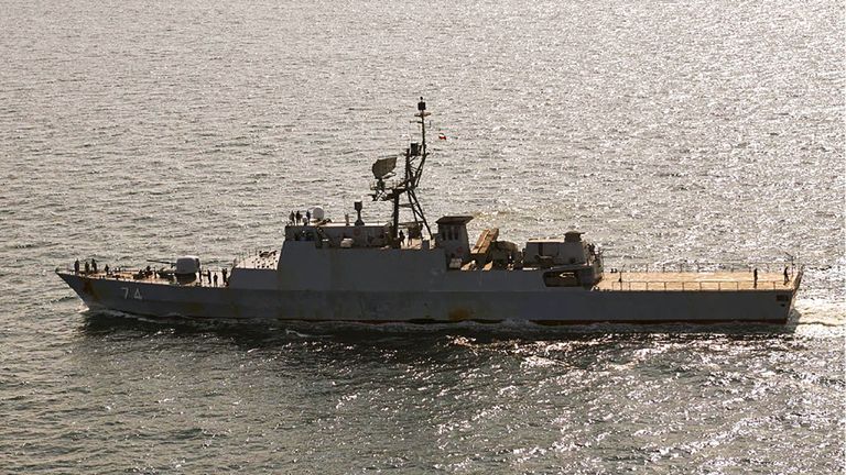 Iraani fregatt Sahand Bornholmi lähistel.